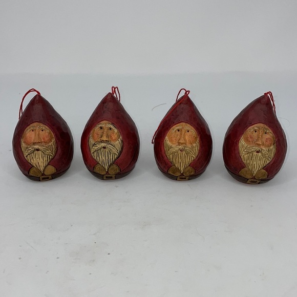 Santa Faces Oval Shape Porcelain Ornaments - Picture 1 of 12